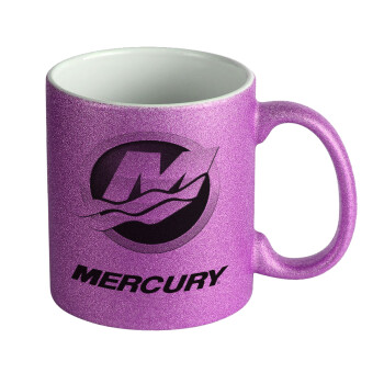 Mercury, Κούπα Μωβ Glitter που γυαλίζει, κεραμική, 330ml