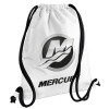 Backpack pouch GYMBAG white, with pocket (40x48cm) & thick cords