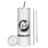 Tumbler stainless steel 600ml, with metal straw & cleaning brush