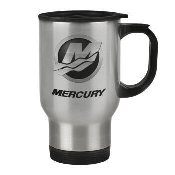 Mercury, Κούπα ταξιδιού ανοξείδωτη με καπάκι, διπλού τοιχώματος (θερμό) 450ml