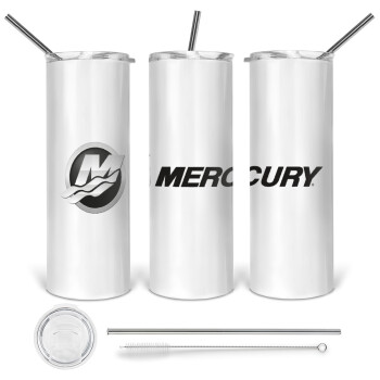Mercury, 360 Eco friendly stainless steel tumbler 600ml, with metal straw & cleaning brush