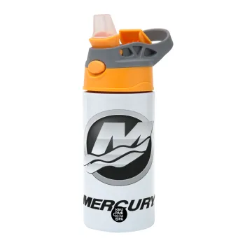 Mercury, Παιδικό παγούρι θερμό, ανοξείδωτο, με καλαμάκι ασφαλείας, Πορτοκαλί/Γκρι (360ml) BPA-FREE