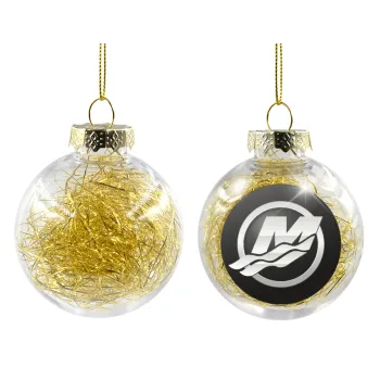 Mercury, Transparent Christmas tree ball ornament with gold filling 8cm