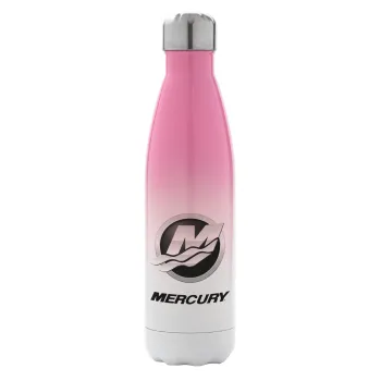 Mercury, Metal mug thermos Pink/White (Stainless steel), double wall, 500ml