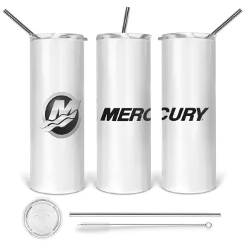 Mercury, Tumbler stainless steel 600ml, with metal straw & cleaning brush