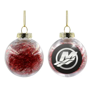 Mercury, Transparent Christmas tree ball ornament with red filling 8cm