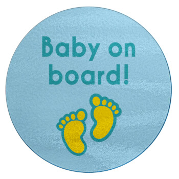 Baby on Board πατουσα Αγόρι, Επιφάνεια κοπής γυάλινη στρογγυλή (30cm)