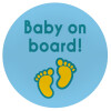 Baby on Board πατουσα Αγόρι, Mousepad Στρογγυλό 20cm