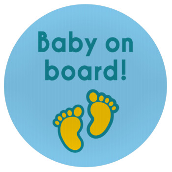Baby on Board πατουσα Αγόρι, Mousepad Στρογγυλό 20cm