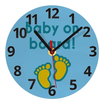 Baby on Board πατουσα Αγόρι, Ρολόι τοίχου γυάλινο (20cm)