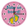 Baby on Board πατουσα Κορίτσι, Wooden wall clock (20cm)