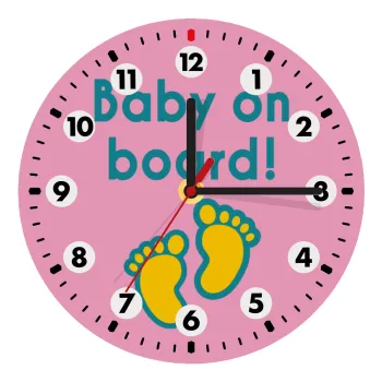 Baby on Board πατουσα Κορίτσι, Ρολόι τοίχου ξύλινο (20cm)