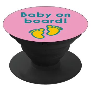 Baby on Board πατουσα Κορίτσι, Phone Holders Stand  Black Hand-held Mobile Phone Holder