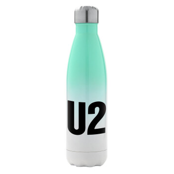 U2 , Metal mug thermos Green/White (Stainless steel), double wall, 500ml
