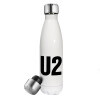 U2 , Μεταλλικό παγούρι θερμός Λευκό (Stainless steel), διπλού τοιχώματος, 500ml