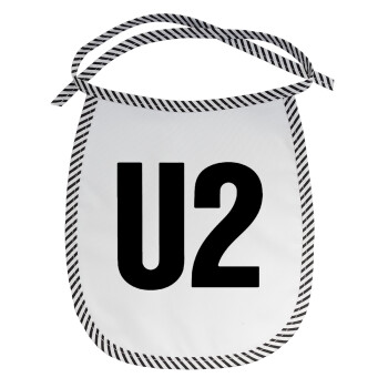 U2 , Σαλιάρα μωρού αλέκιαστη με κορδόνι Μαύρη