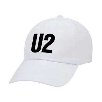 U2 , Καπέλο Ενηλίκων Baseball Λευκό 5-φύλλο (POLYESTER, ΕΝΗΛΙΚΩΝ, UNISEX, ONE SIZE)