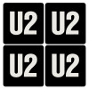 U2 , ΣΕΤ 4 Σουβέρ ξύλινα τετράγωνα (9cm)