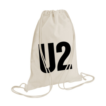 U2 , Τσάντα πλάτης πουγκί GYMBAG natural (28x40cm)