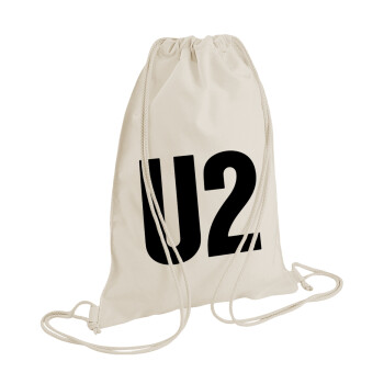 U2 , Backpack bag GYMBAG natural (28x40cm)