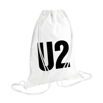 U2 , Backpack pouch GYMBAG white (28x40cm)