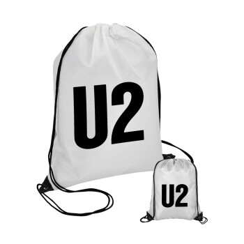 U2 , Τσάντα πουγκί με μαύρα κορδόνια 45χ35cm (1 τεμάχιο)
