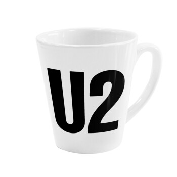 U2 , Κούπα κωνική Latte Λευκή, κεραμική, 300ml