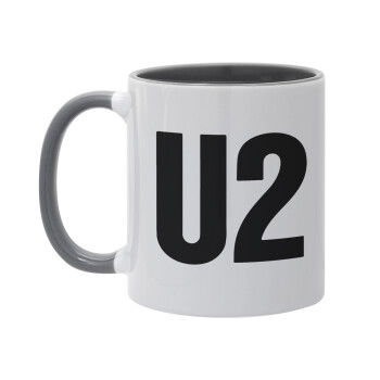 U2 , Κούπα χρωματιστή γκρι, κεραμική, 330ml
