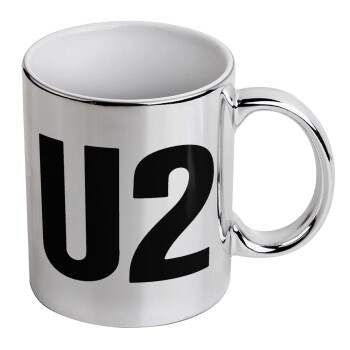 U2 , Κούπα κεραμική, ασημένια καθρέπτης, 330ml