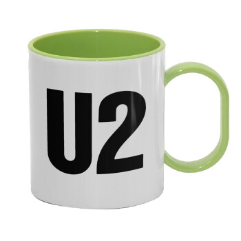 U2 , Κούπα (πλαστική) (BPA-FREE) Polymer Πράσινη για παιδιά, 330ml
