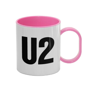 U2 , Κούπα (πλαστική) (BPA-FREE) Polymer Ροζ για παιδιά, 330ml