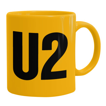 U2 , Ceramic coffee mug yellow, 330ml