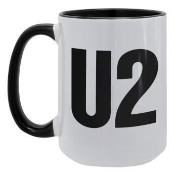 U2 , Κούπα Mega 15oz, κεραμική Μαύρη, 450ml