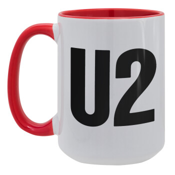 U2 , Κούπα Mega 15oz, κεραμική Κόκκινη, 450ml