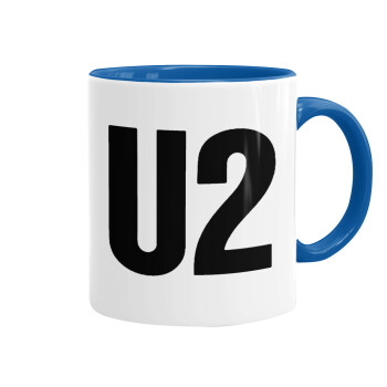 U2 , Mug colored blue, ceramic, 330ml