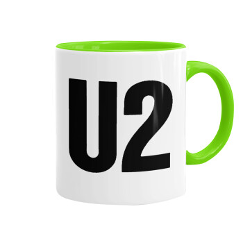 U2 , Mug colored light green, ceramic, 330ml