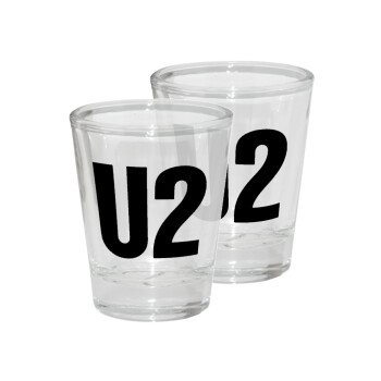 U2 , Σφηνοπότηρα γυάλινα 45ml διάφανα (2 τεμάχια)