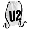 Backpack pouch GYMBAG white, with pocket (40x48cm) & thick cords