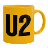 Ceramic coffee mug yellow, 330ml