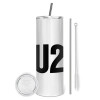 Tumbler stainless steel 600ml, with metal straw & cleaning brush
