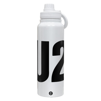U2 , 1L Stainless Steel Thermal Bottle with Phone Holder & Double Wall Insulation