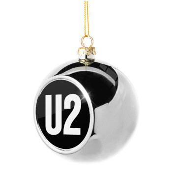 U2 , Χριστουγεννιάτικη μπάλα δένδρου Ασημένια 8cm