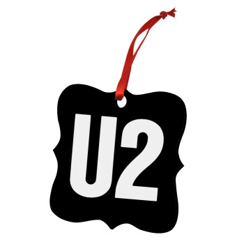 U2 , Χριστουγεννιάτικο στολίδι polygon ξύλινο 7.5cm