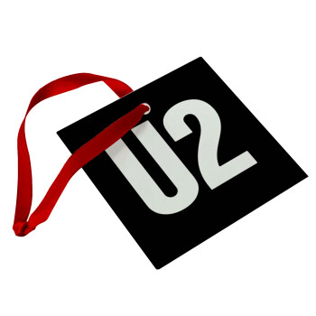 U2 , Christmas ornament, glass square ornament 9x9cm