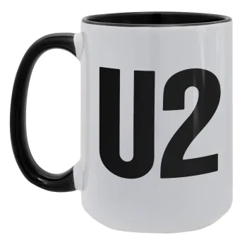 U2 , Κούπα Mega 15oz, κεραμική Μαύρη, 450ml