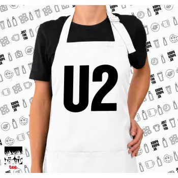 U2 , Ποδιά μακριά Σεφ ολόσωμη με τσέπες white (ΕΝΗΛΙΚΩΝ)