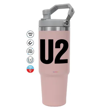 U2 , Pink color, 890ml (30oz) stainless Steel Tumbler with Handle