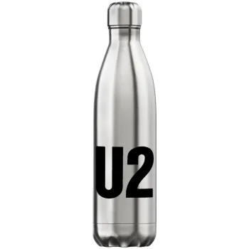 U2 , Μεταλλικό παγούρι θερμός Inox (Stainless steel), διπλού τοιχώματος, 750ml
