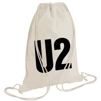 U2 , Backpack bag GYMBAG natural (28x40cm)