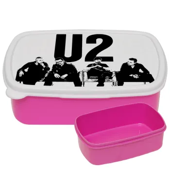 U2 , ΡΟΖ παιδικό δοχείο φαγητού (lunchbox) πλαστικό (BPA-FREE) Lunch Βox M18 x Π13 x Υ6cm
